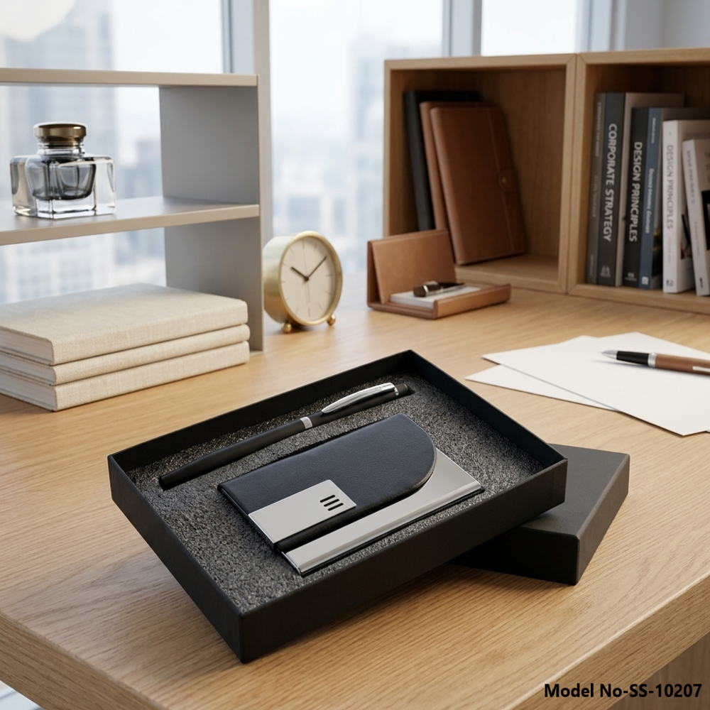 Gift set of Pen And Card Holder With Logo Branding (SS-10207)