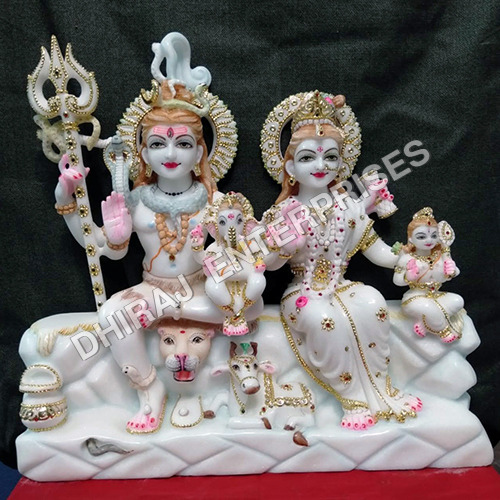 Royal White Marble In 4feet Shiv Parivar