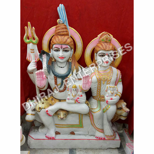Marble Shivparivar 3 Feet Statue
