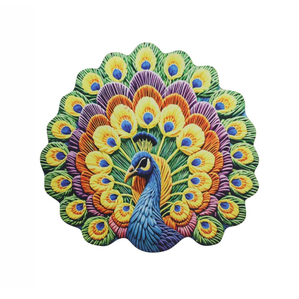 Peacock Design Decorative Floor Mat 1 Pc 58x58 Cm