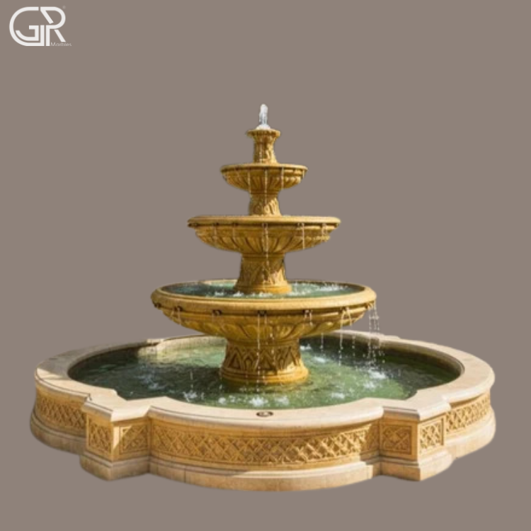 Sandstone 3 Tier Fountain, (Ht-7ft)