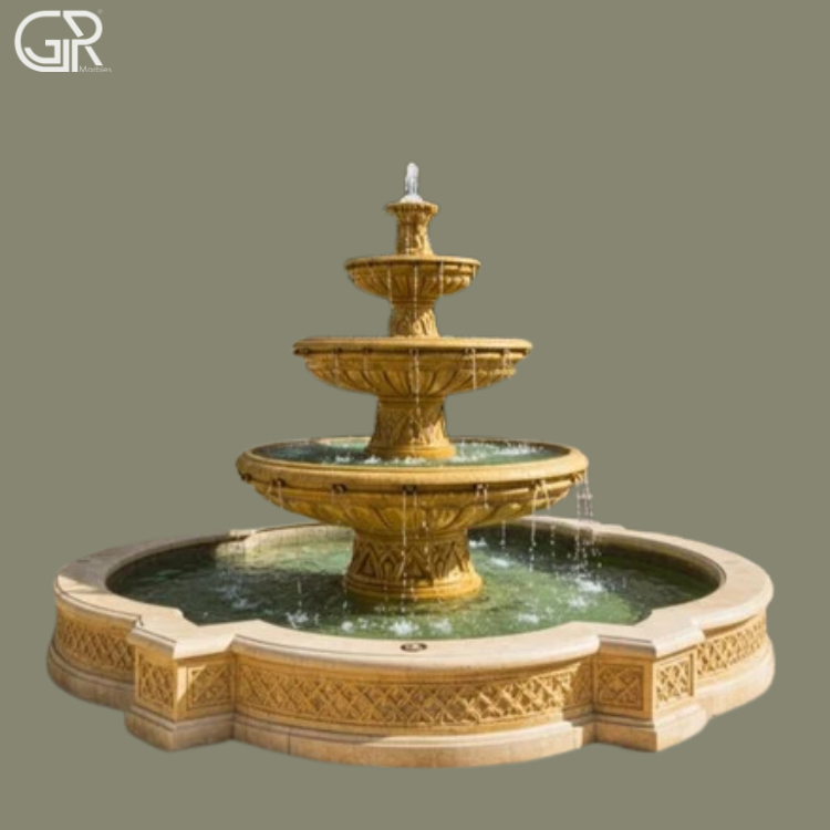 Sandstone 3 Tier Fountain, (Ht-7ft)
