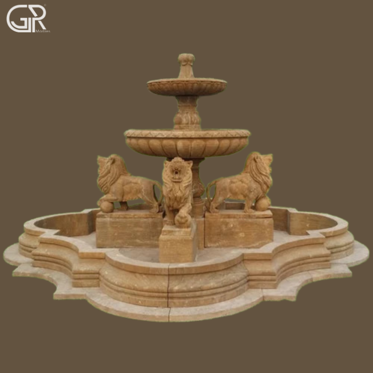Brown Sandstone Water Fountain, (Ht-7ft)