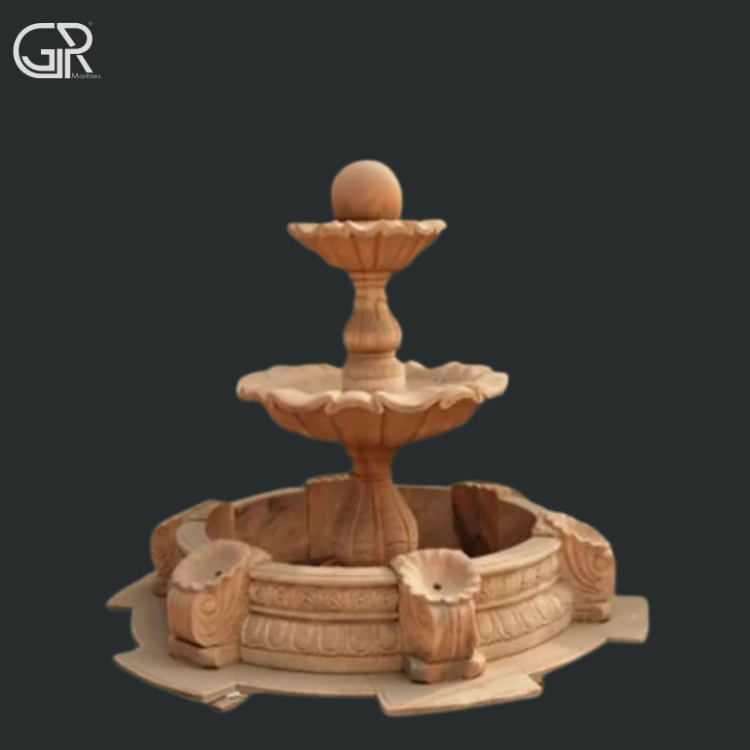 Beautiful Sandstone Garden Fountain, (Ht-5ft)