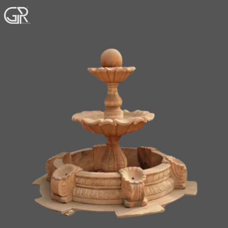 Beautiful Sandstone Garden Fountain, (Ht-5ft)