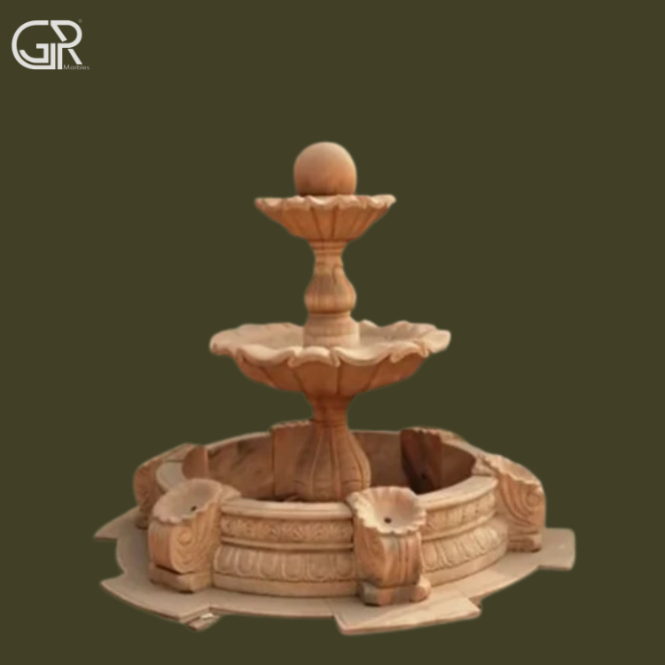 Beautiful Sandstone Garden Fountain, (Ht-5ft)