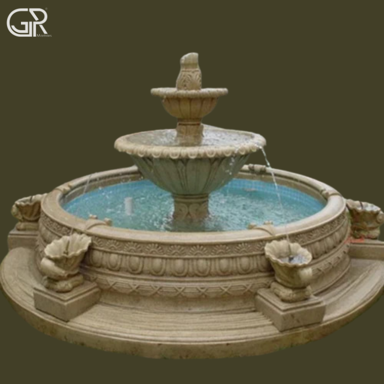 Beautiful Sandstone Water Fountain, (Ht-4ft)