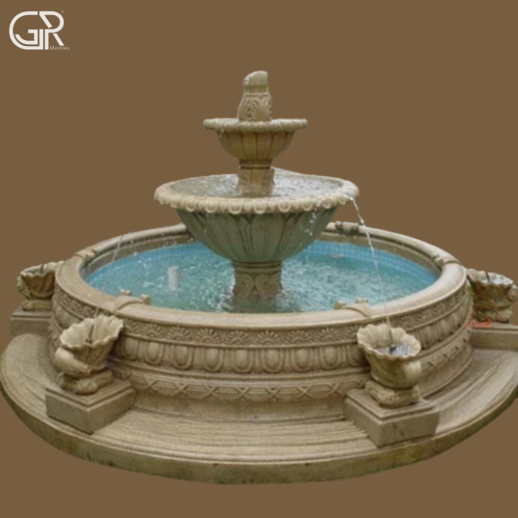 Beautiful Sandstone Water Fountain, (Ht-4ft)