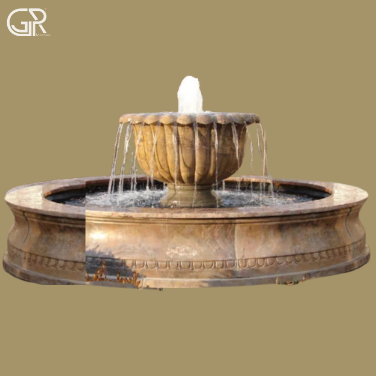 Brown Sandstone Water Fountain, (Ht-3ft)
