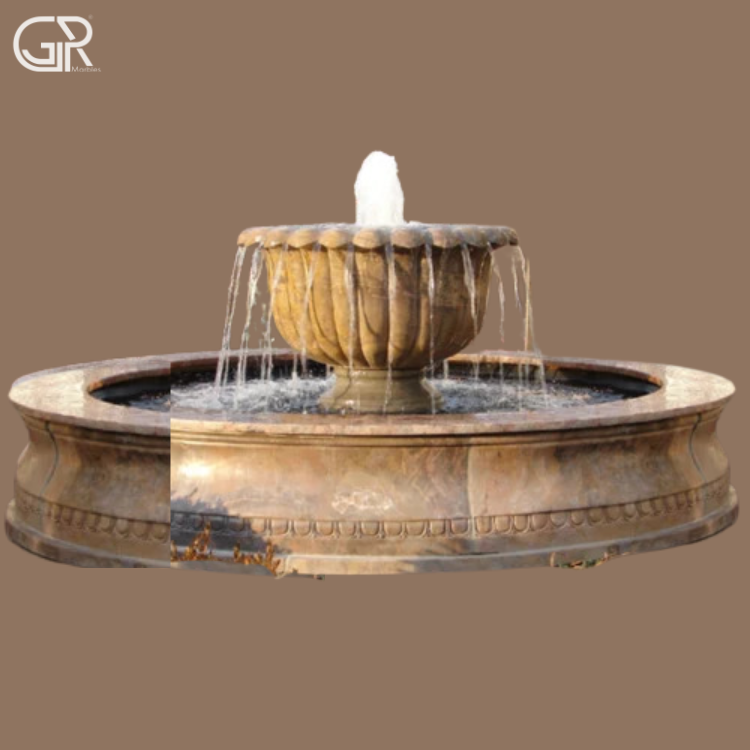Brown Sandstone Water Fountain, (Ht-3ft)