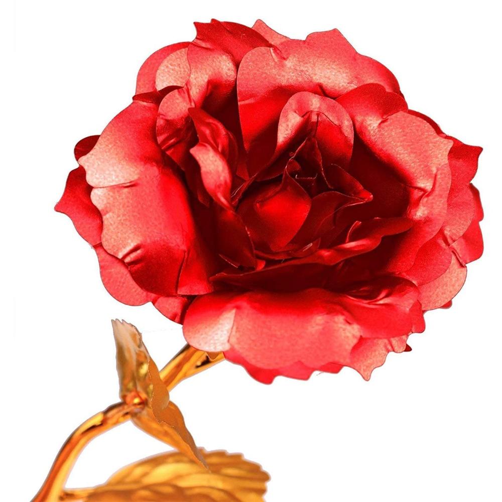 24k Gold Rose,hicoosee Go-ld Foil Plated Rose with LOVE Stand and Gift Box