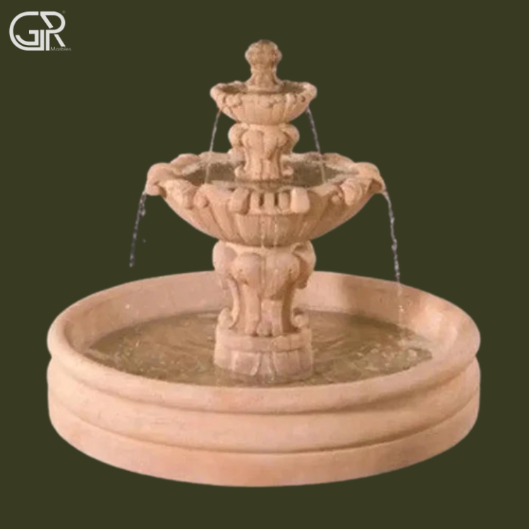 Sandstone Carving Water Fountain, (Ht-4ft)
