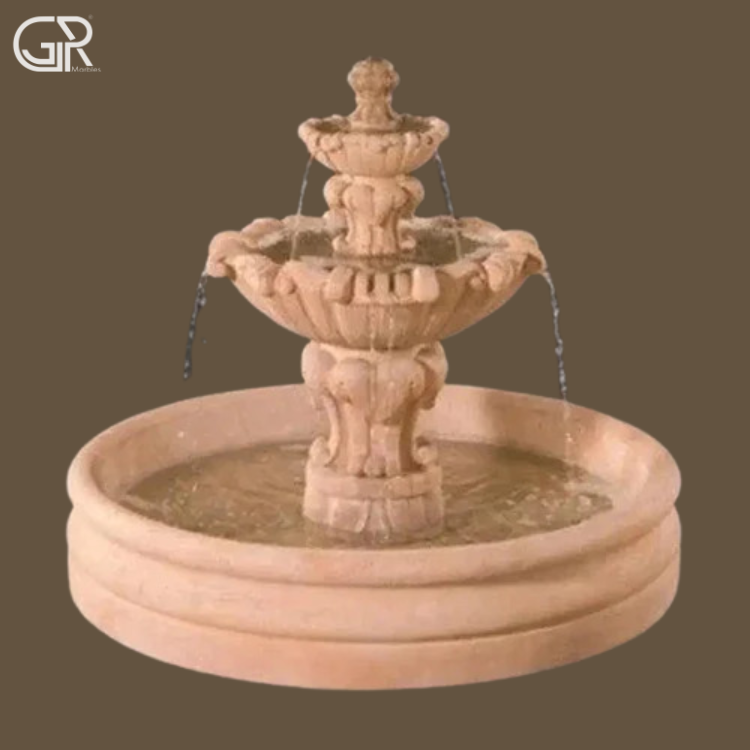 Sandstone Carving Water Fountain, (Ht-4ft)