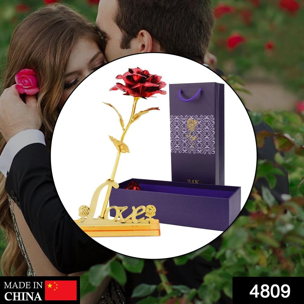 24k Gold Rose,hicoosee Gold Foil Plated Rose With Love Stand And Gift Box - Color: Mix