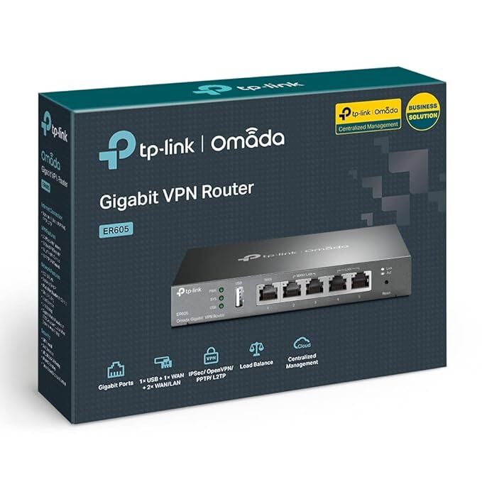 TP-Link ER605 (TL-R605)  Multi-WAN Wired Single Band 1000 Mbps VPN Router