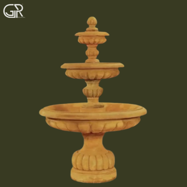 Sandstone Carved Water Fountain GRP Marbles Outdoor, (Ht-6ft)