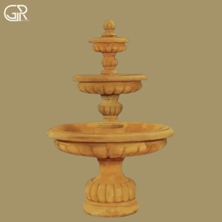 Sandstone Carved Water Fountain GRP Marbles Outdoor, (Ht-6ft)