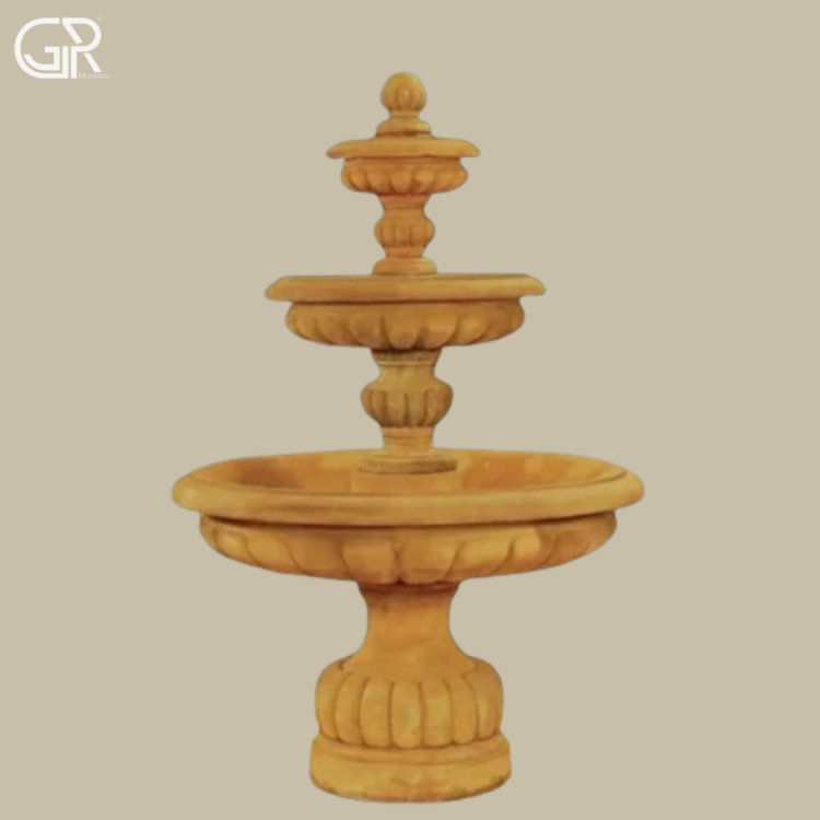 Sandstone Carved Water Fountain GRP Marbles Outdoor, (Ht-6ft)