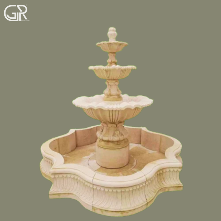 Teakwood Stylish Sandstone Fountain, (Ht-4ft)
