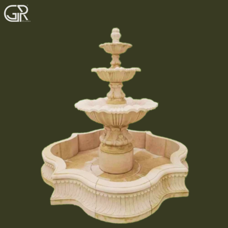 Teakwood Stylish Sandstone Fountain, (Ht-4ft)
