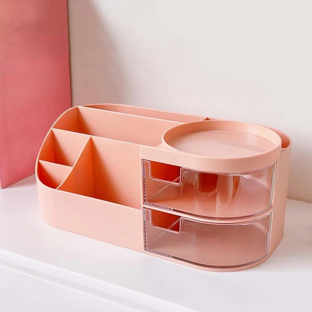Multipurpose Makeup Organizer Storage Box (1 Pc, Pink Color)