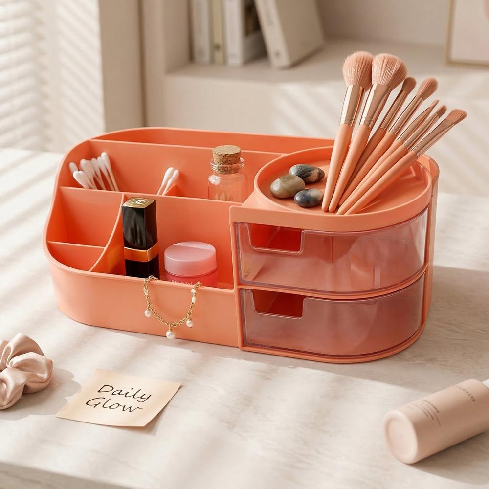 Multipurpose Makeup Organizer Storage Box (1 Pc, Pink Color)