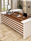 Modern L-shape Work Station - Artwork: Carving
