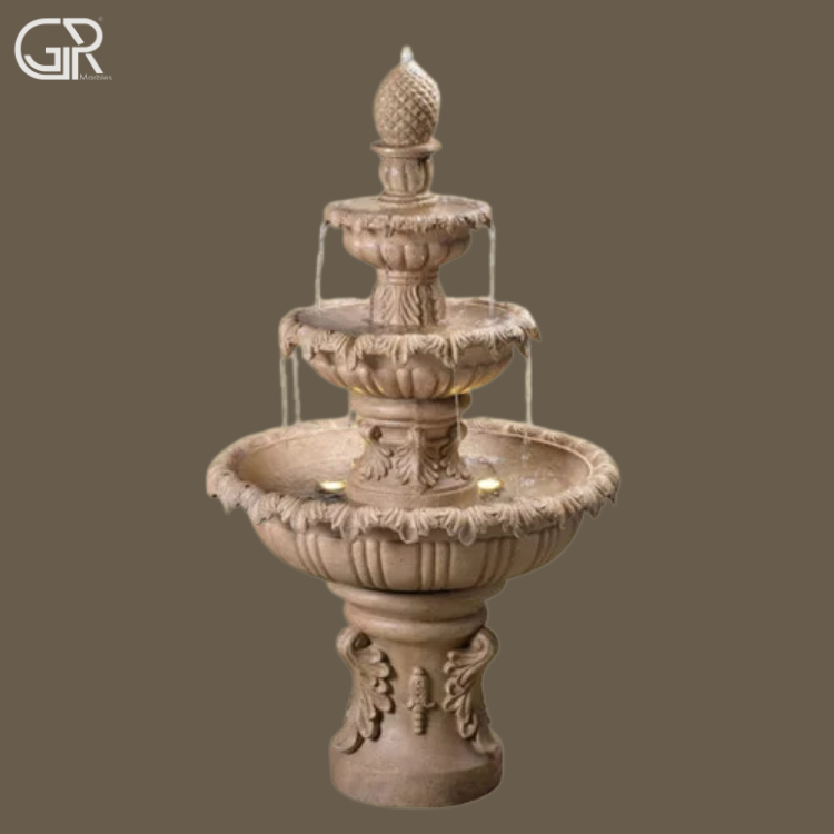 Dholpur Sandstone Water Fountain, (Ht-5ft)