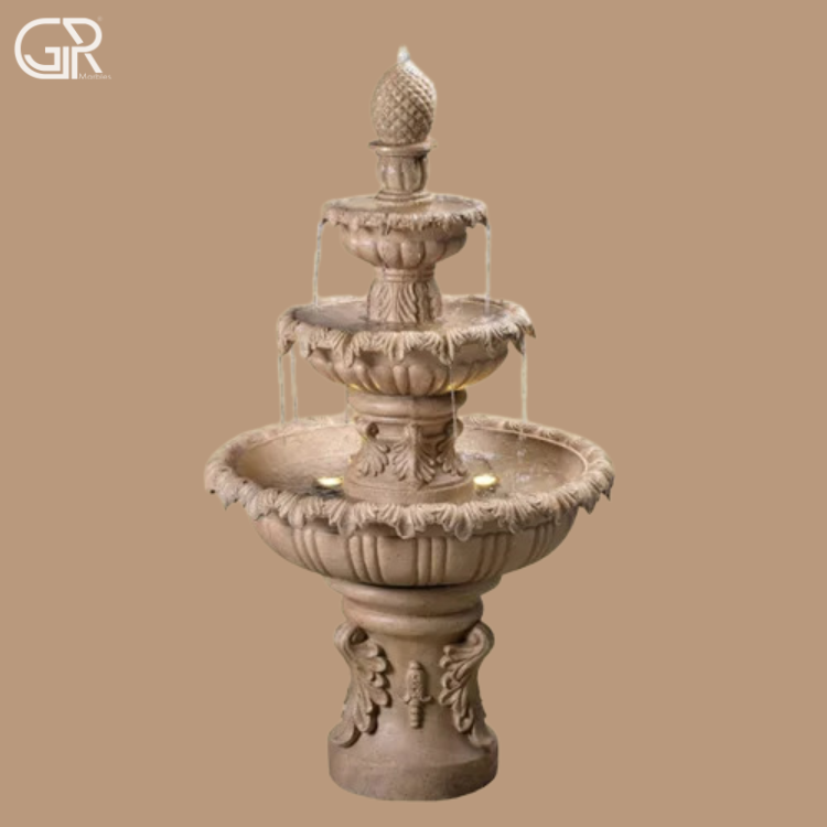 Dholpur Sandstone Water Fountain, (Ht-5ft)