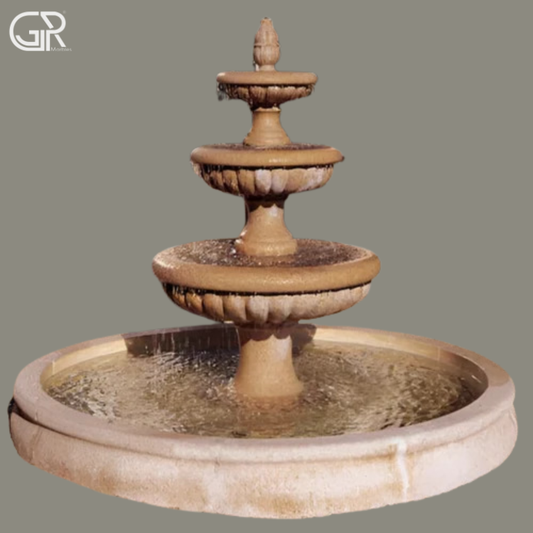 Sandstone Outdoor 3 Tier Water Fountains, (Ht-6ft)