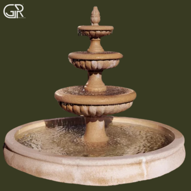 Sandstone Outdoor 3 Tier Water Fountains, (Ht-6ft)