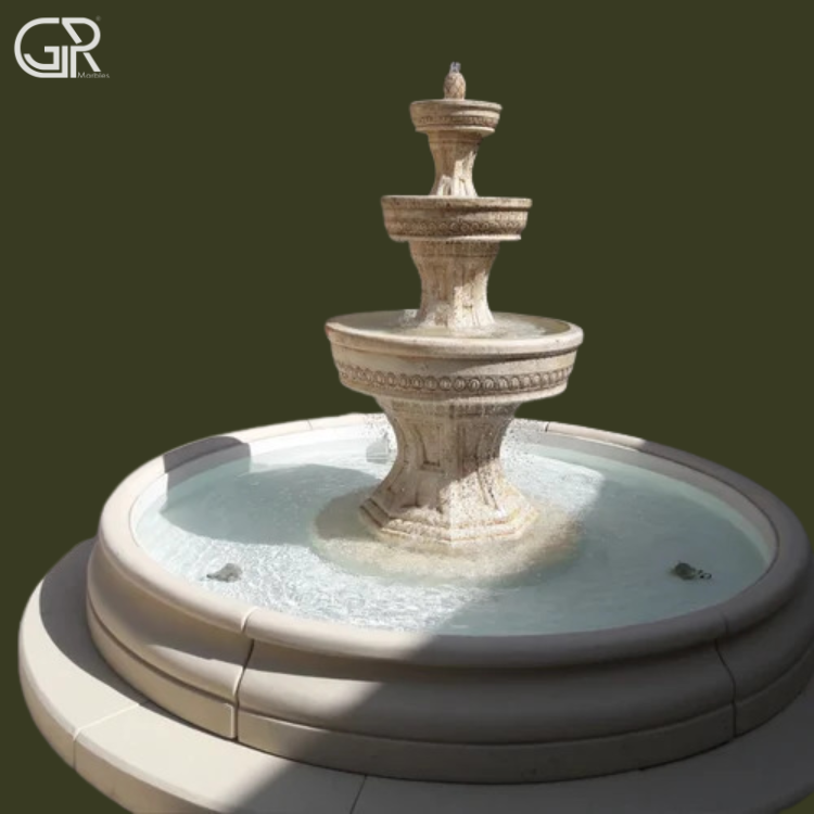 Outdoor Sandstone Fountain, (Ht-5ft)