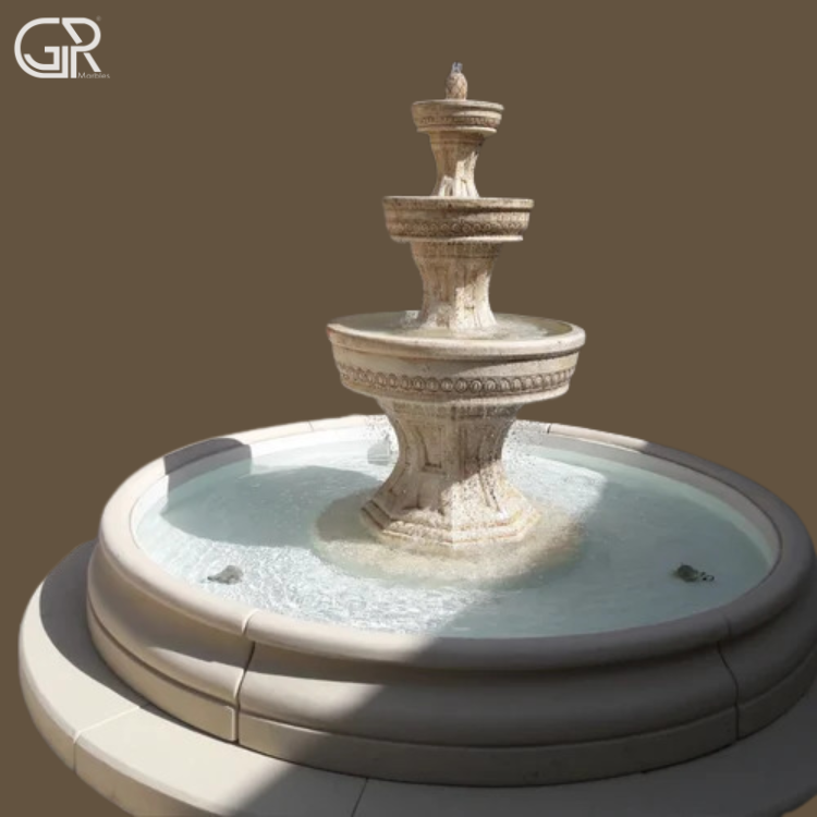 Outdoor Sandstone Fountain, (Ht-5ft)