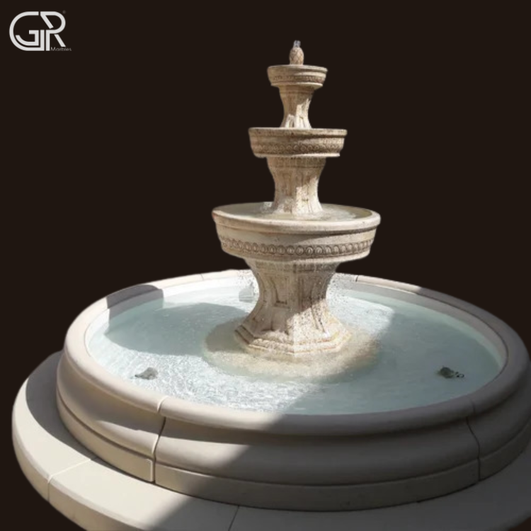 Outdoor Sandstone Fountain, (Ht-5ft)
