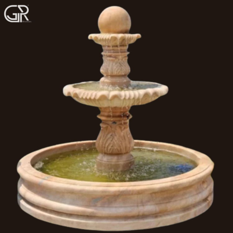 Beige Sandstone Water Fountain, (Ht-5ft)