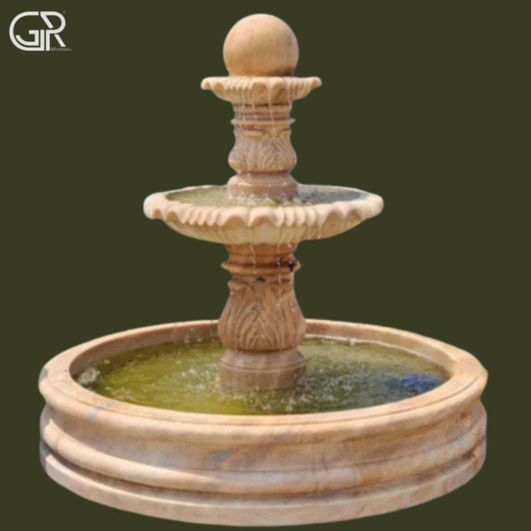 Beige Sandstone Water Fountain, (Ht-5ft)
