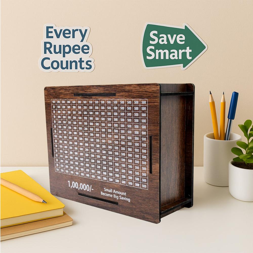 Wooden Money / Piggy Bank, Money Box (1 Pc / Pen Not Included)