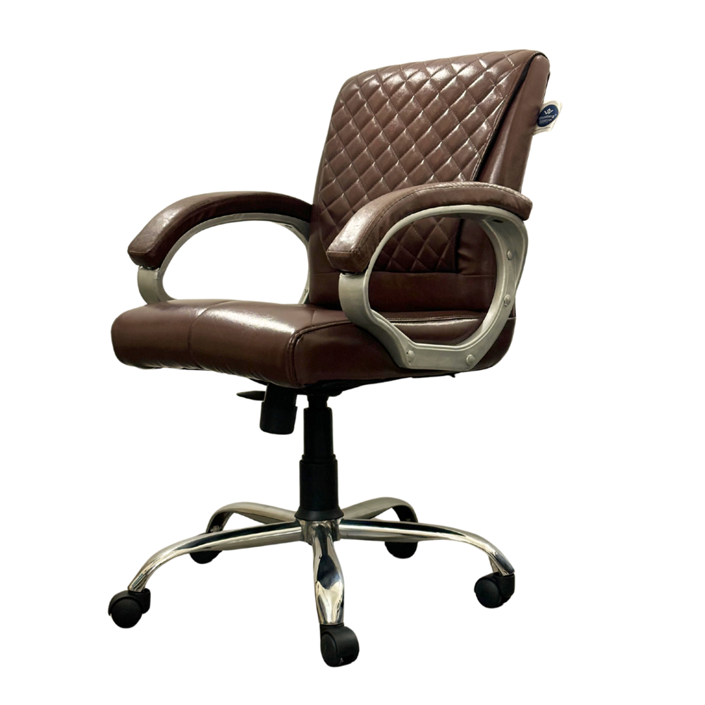 A+ Opal Mid Back Leatherette Executive Revolving Office Chair Brown