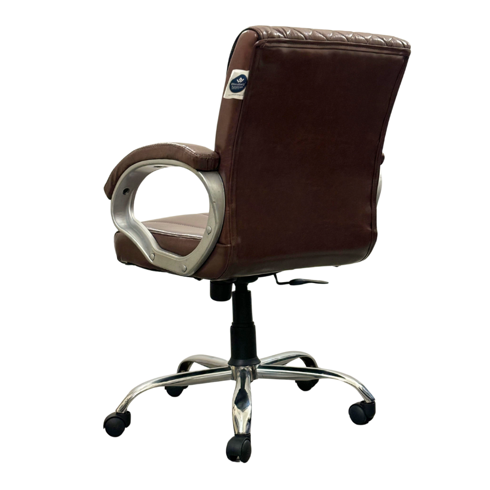A+ Opal Mid Back Leatherette Executive Revolving Office Chair Brown