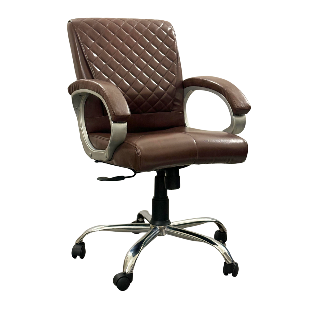 A+ Opal Mid Back Leatherette Executive Revolving Office Chair Brown