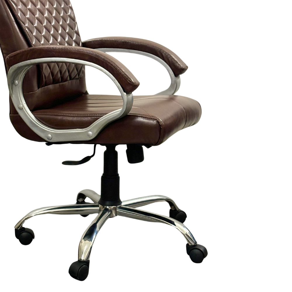 A+ Opal Mid Back Leatherette Executive Revolving Office Chair Brown