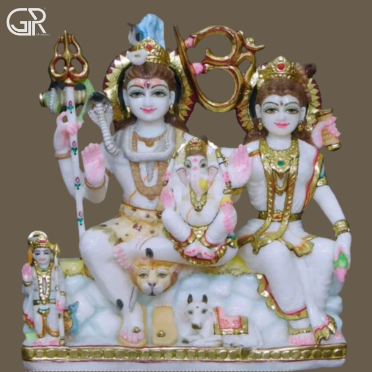 Shiv Parivar Marble Statue