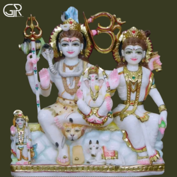 Shiv Parivar Marble Statue
