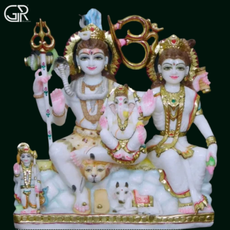 Shiv Parivar Marble Statue