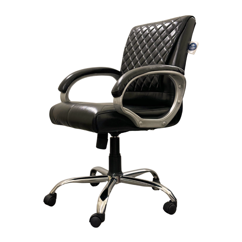 Opal Mid Back Leatherette Executive Revolving Black Office Chair