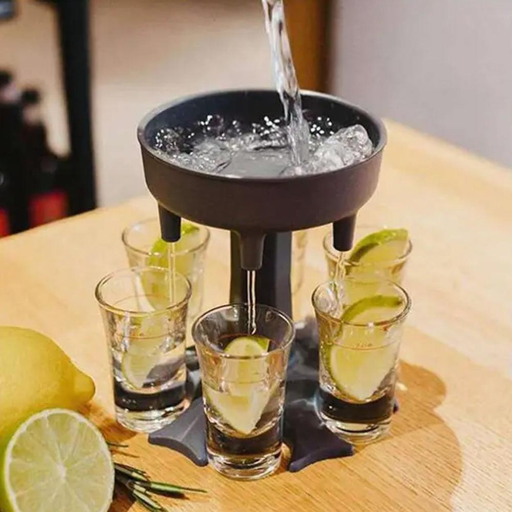 6 shot Win glass dispensers and tray, drinking games, shot glasses,