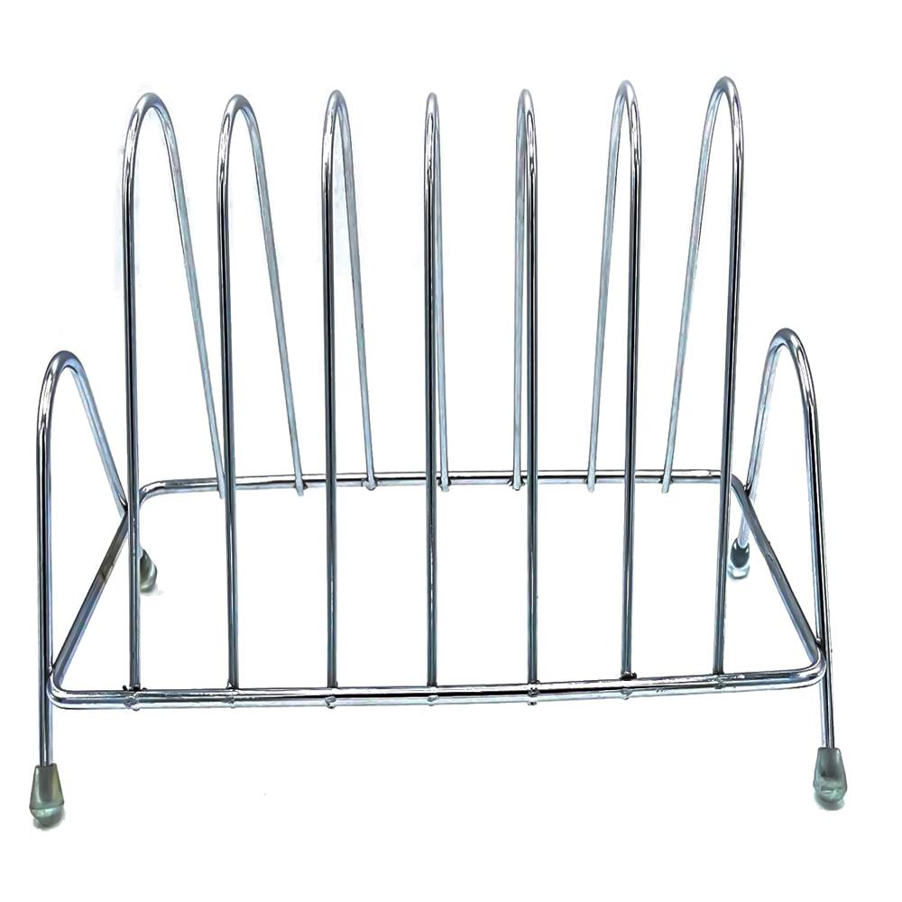 Stainless Steel Square Plate Rack Stand Holder For Kitchen - Color: Mix