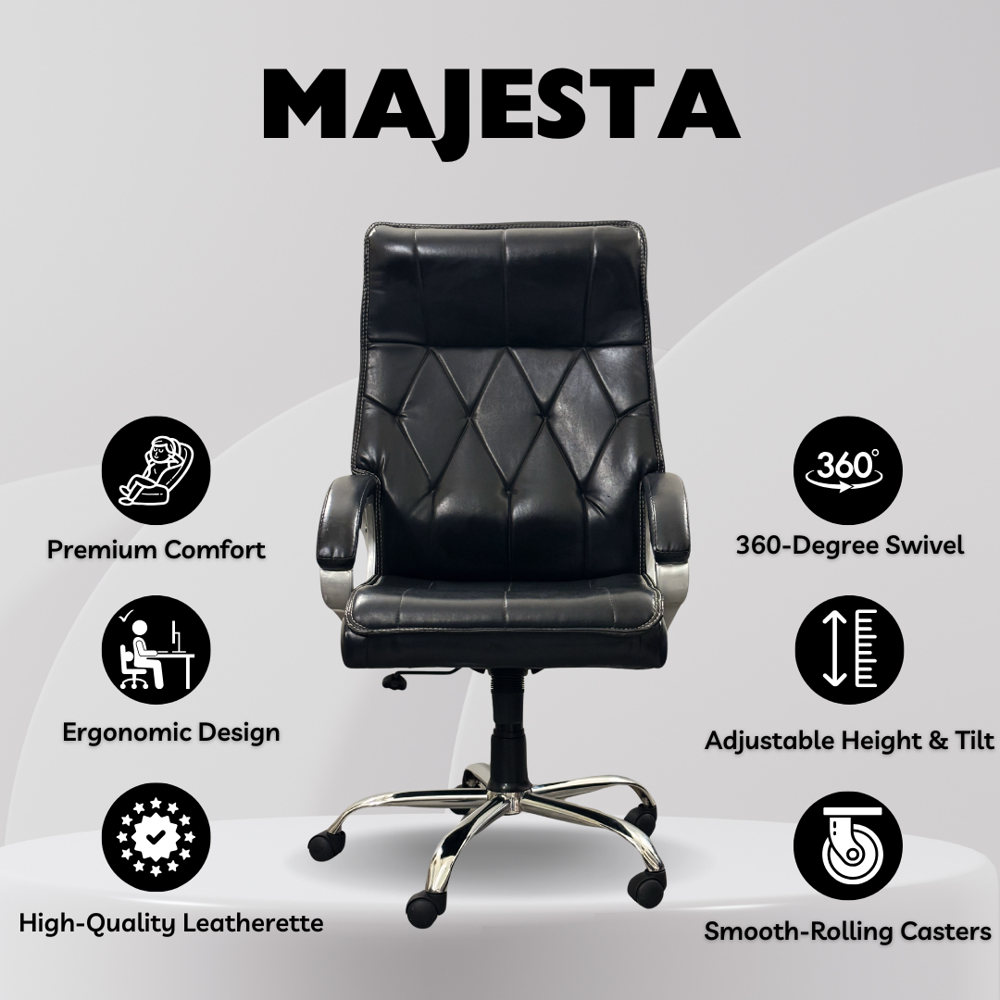 A+ Majesta High Back Executive Boss Office Chair Black 