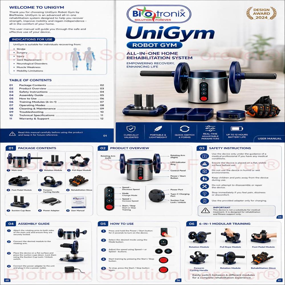 UniGym Motorized Physical Therapy Rehabilitation Device