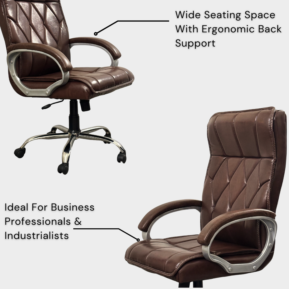 A+ Majesta High Back Executive Boss Office Chair Brown 